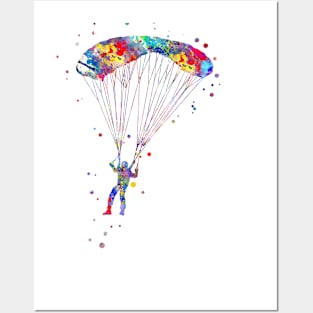 Paraglider flying Posters and Art